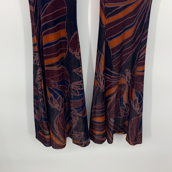 Free People Pants Flare Bell Bottoms Velvet Float Away Butterfly - Picture 8 of 14